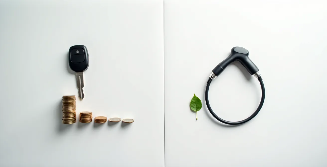 Composizione minimalista con elementi che rappresentano i costi di gestione auto