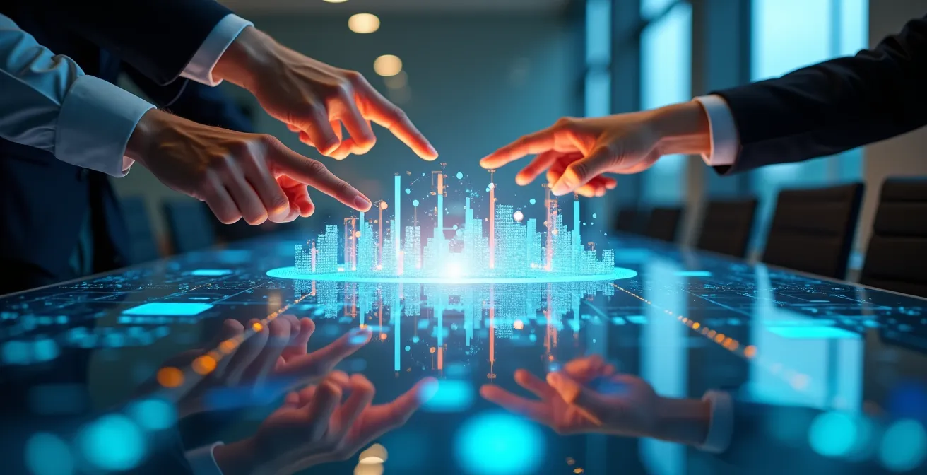 Vista ravvicinata di una dashboard con visualizzazioni dati avanzate e grafici interattivi