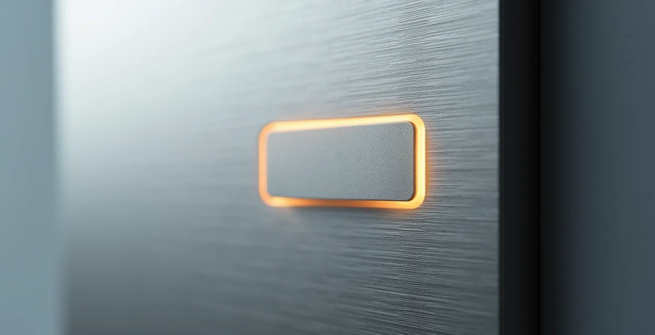 Vista macro di un dimmer smart touch con superficie opaca