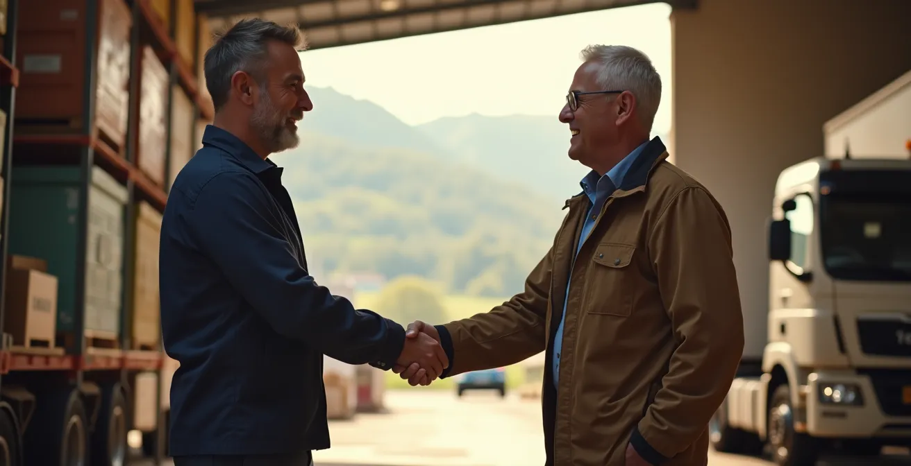 Rete di piccole imprese locali interconnesse in un paesaggio produttivo italiano