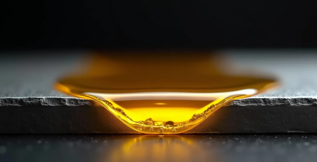 Vista microscopica del film d'olio tra pistone e cilindro nel motore