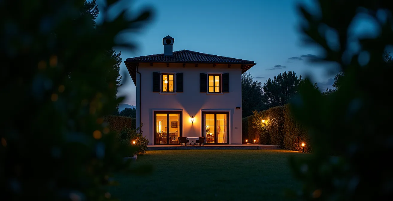 Sistema di illuminazione domestica automatizzata con luci che si accendono in sequenza organica