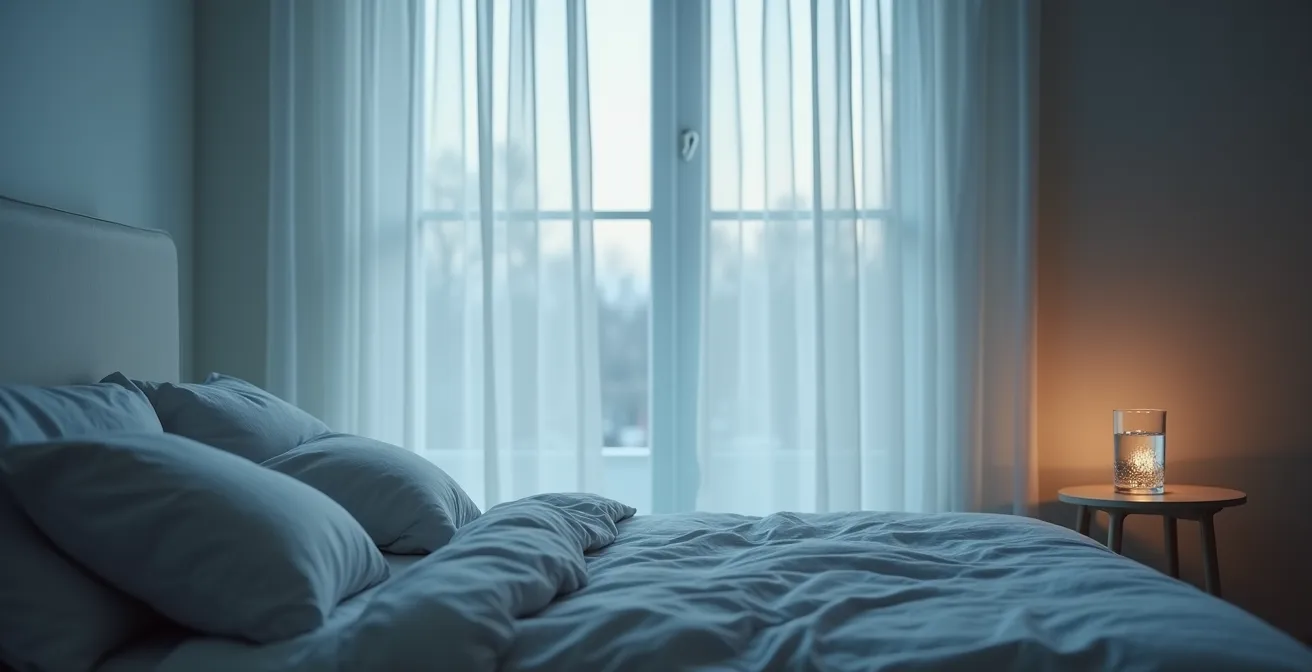 Ambiente sereno per il rilassamento notturno con atmosfera contemplativa